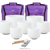 Complete 7 Crystals Singing Bowls collection plus 2 free bags - For All Chakras - healmonic