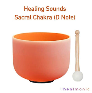 Crystal Singing Bowl for Sacral Chakra (D Note) | Orange - healmonic