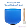 Crystal Singing Bowl | Throat Chakra (G Note) | Blue Color - healmonic
